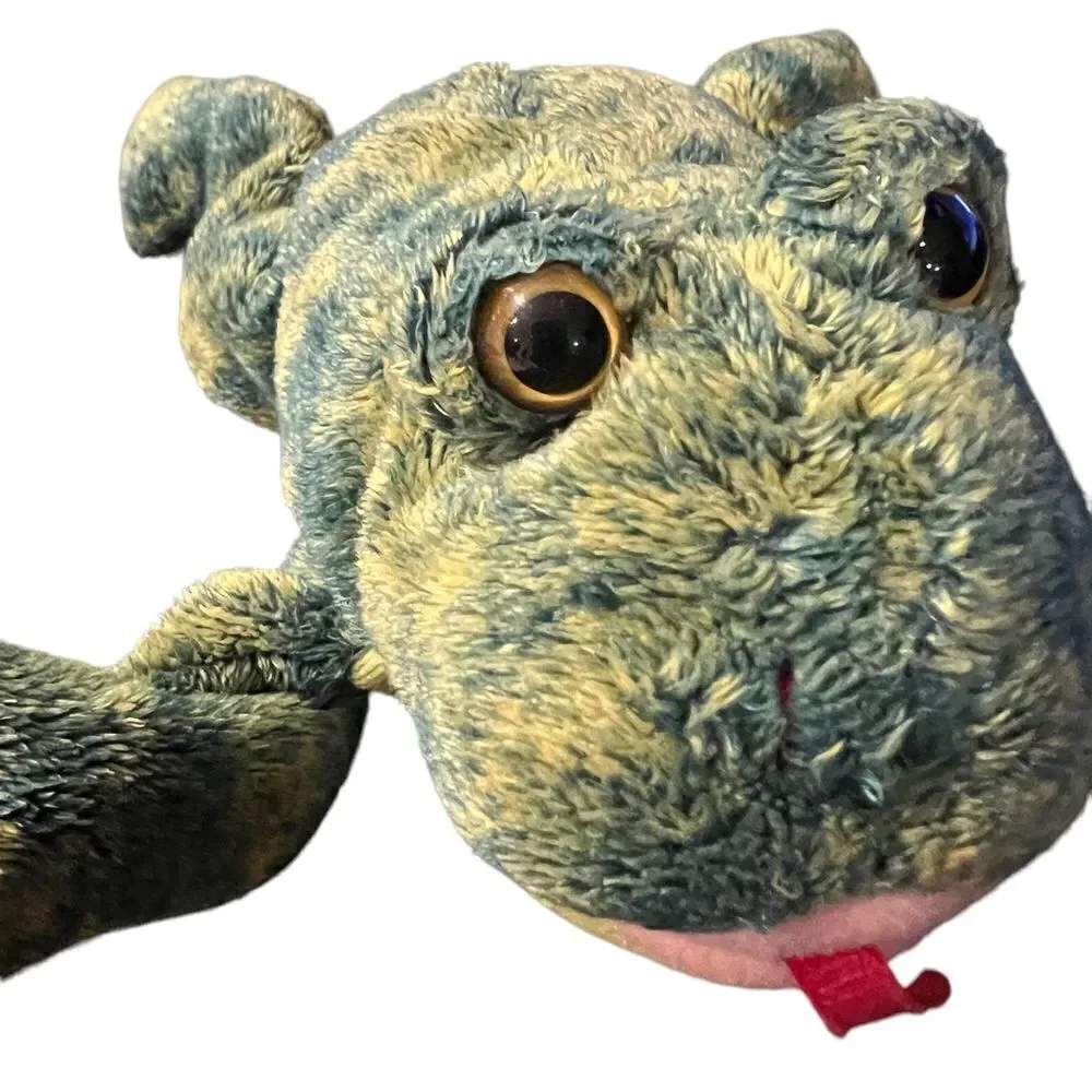 Ty Croaks stuffed frog beanie‎ in green and yellow made in 2004